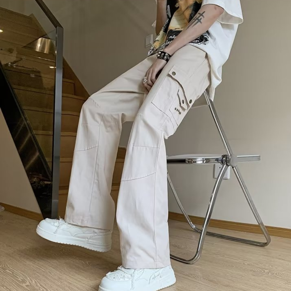 Trendy Straight White Cargo Pants