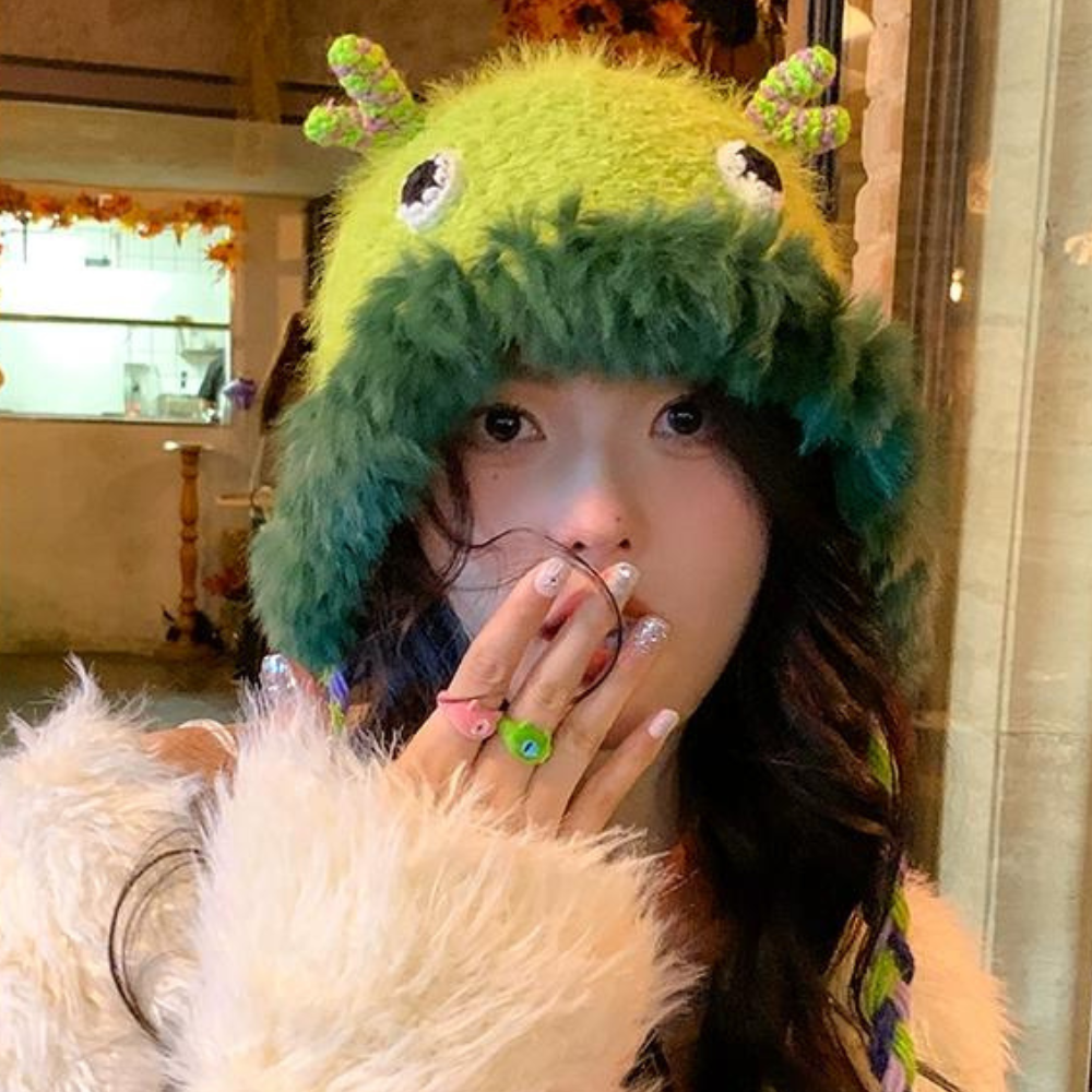 Monster Frog Men's and Women's Baotou Knitted Hat