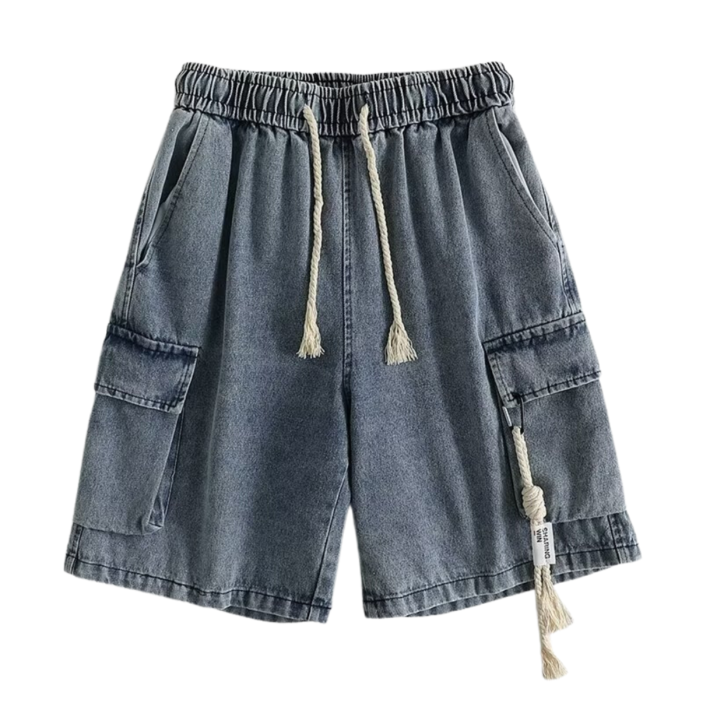 Urban Solid Drawstring Cargo Shorts