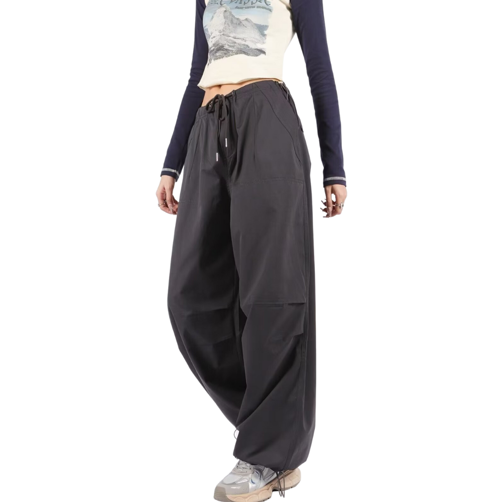 Vintage Solid Color Drawstring Sweatpants