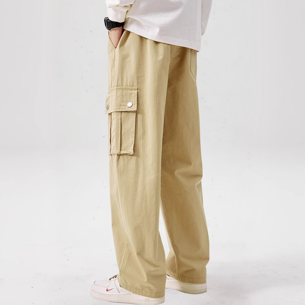 Vintage Large Pocket Solid Color Cargo Pants