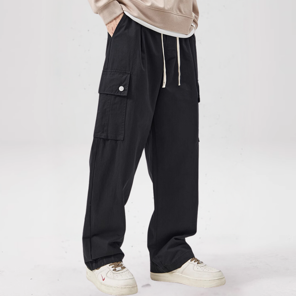 Vintage Large Pocket Solid Color Cargo Pants