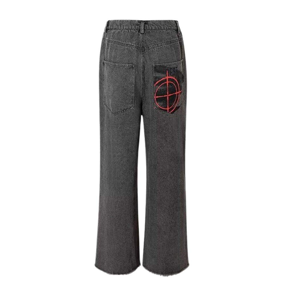 DF|Hip-Hop Graffiti Patch Jeans