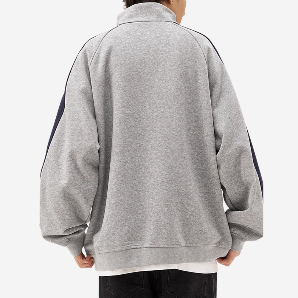 Japanese Urban W letter Polo sweatshirt