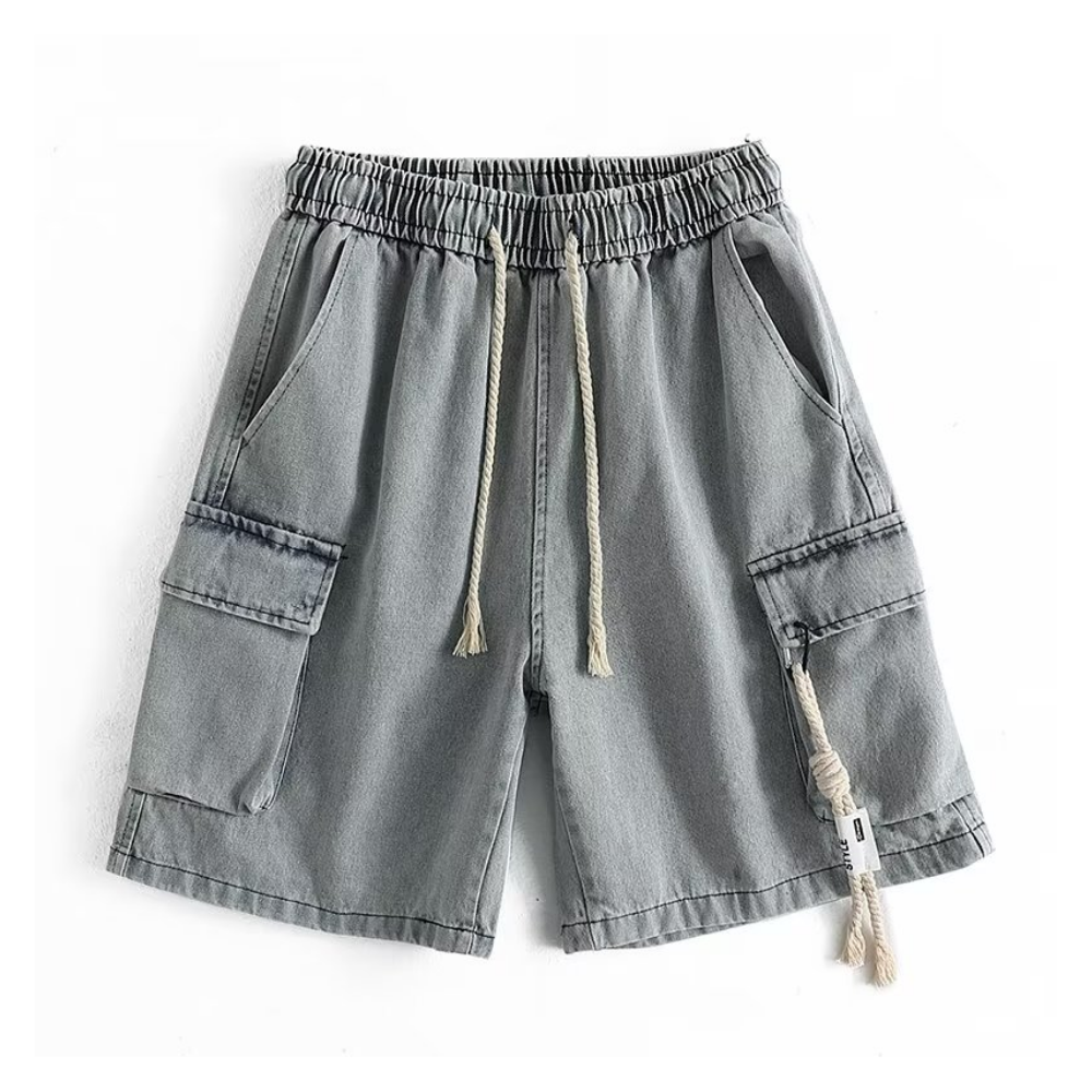 Urban Solid Drawstring Cargo Shorts