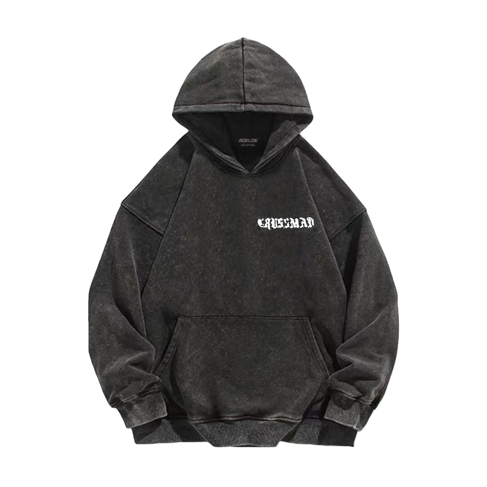 Retro rose letters Washed Hoodie