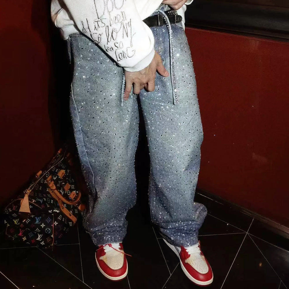 LoopStone Rhinestone Baggy Jeans