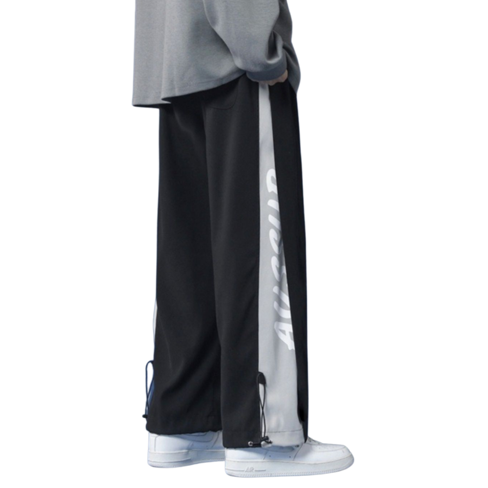 Casual Contrast Straight Sweatpants