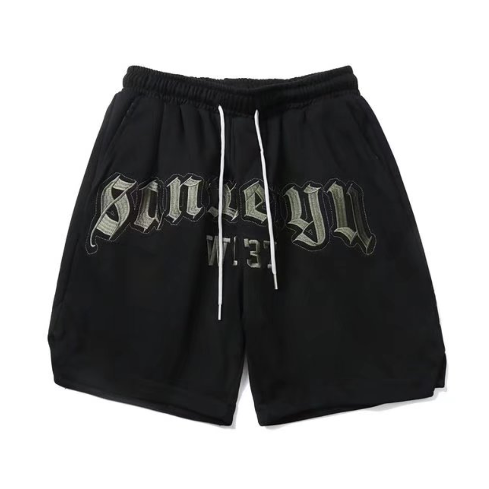 Street Letter Embroidery Basketball Shorts