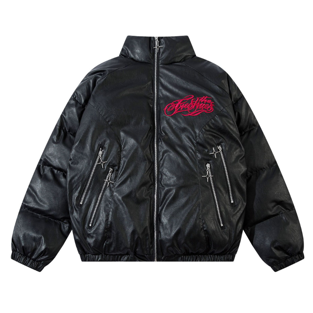 Oversize Embroidered Stand Collar Coat