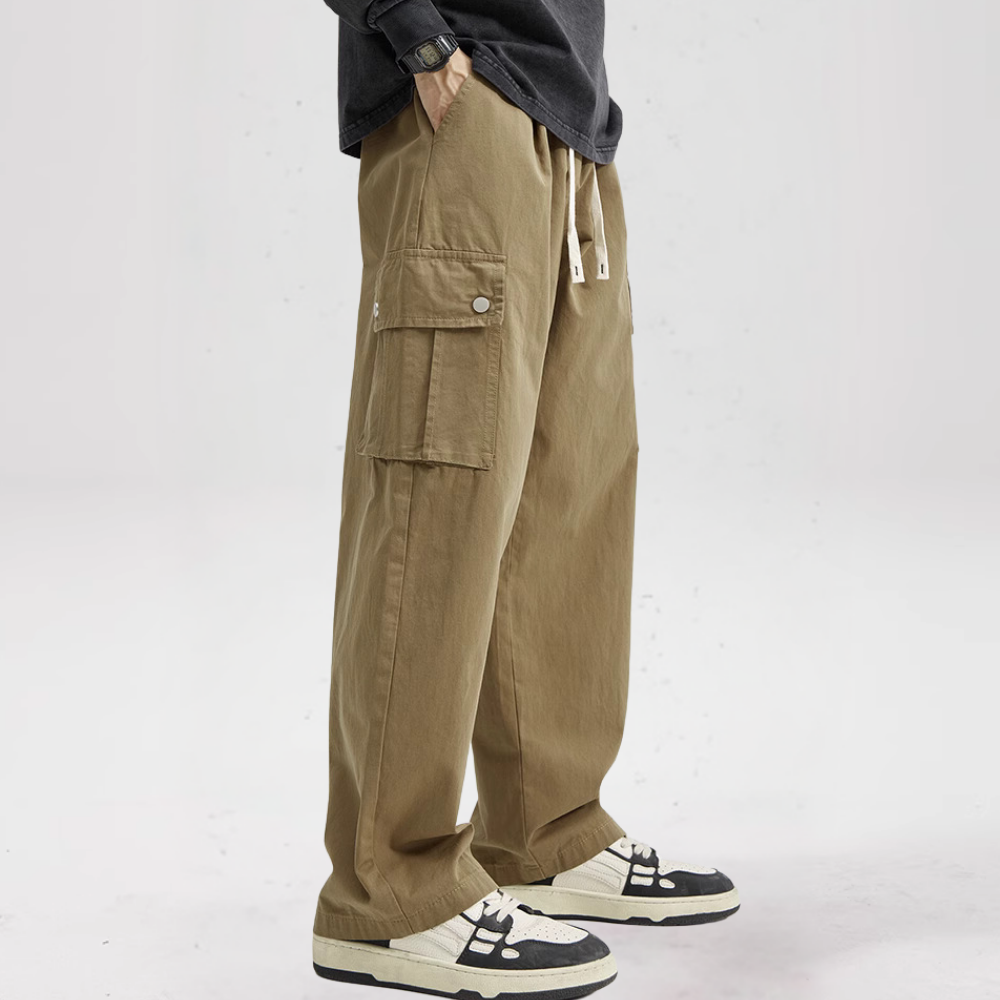 Vintage Large Pocket Solid Color Cargo Pants