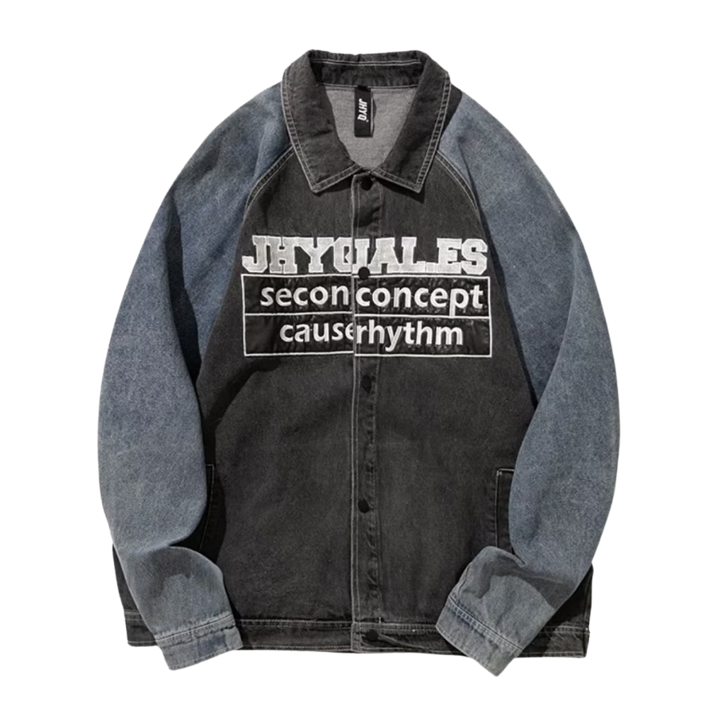 Japanese Patchwork Letter Raglan Jacket