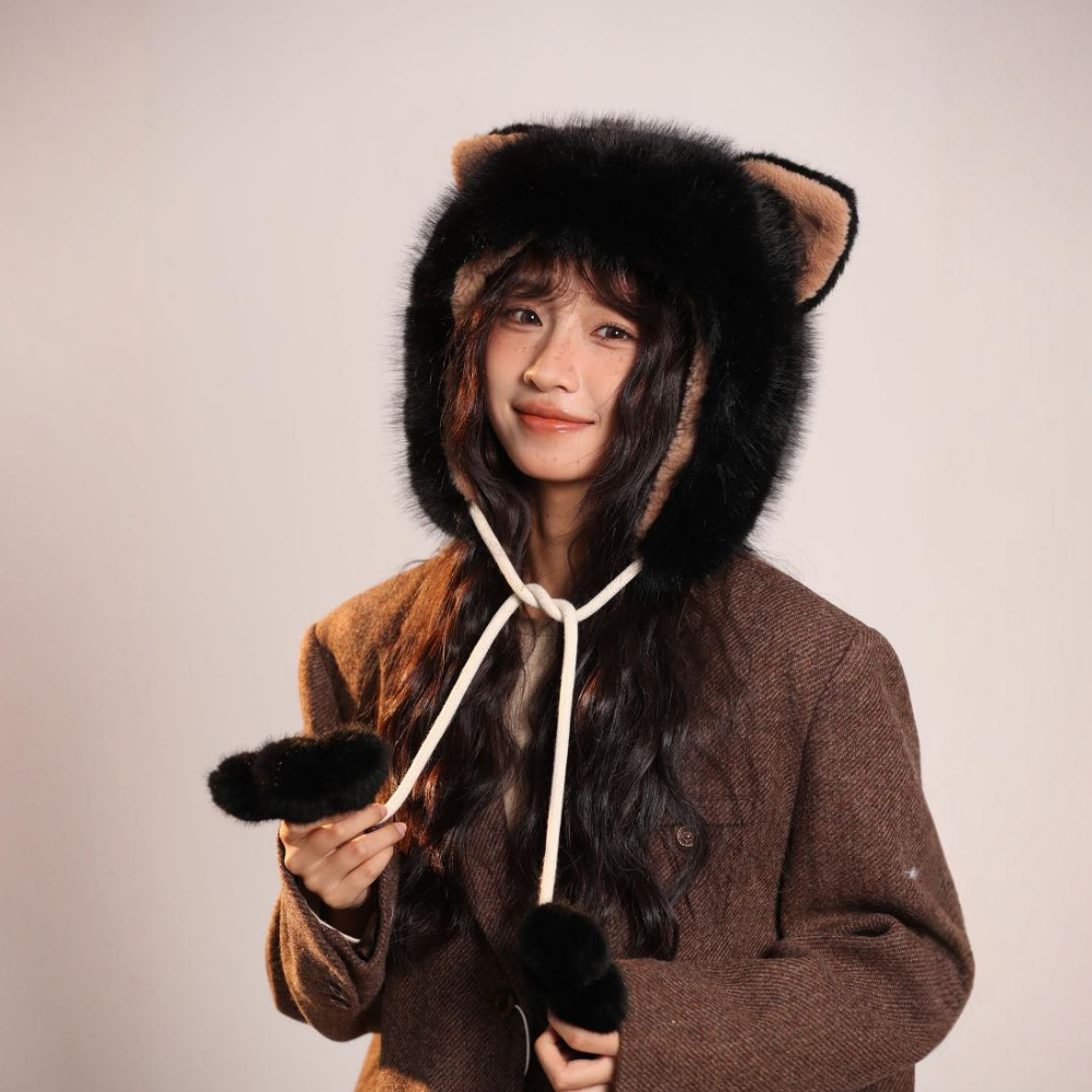 Raccoon Windproof Plush Hat