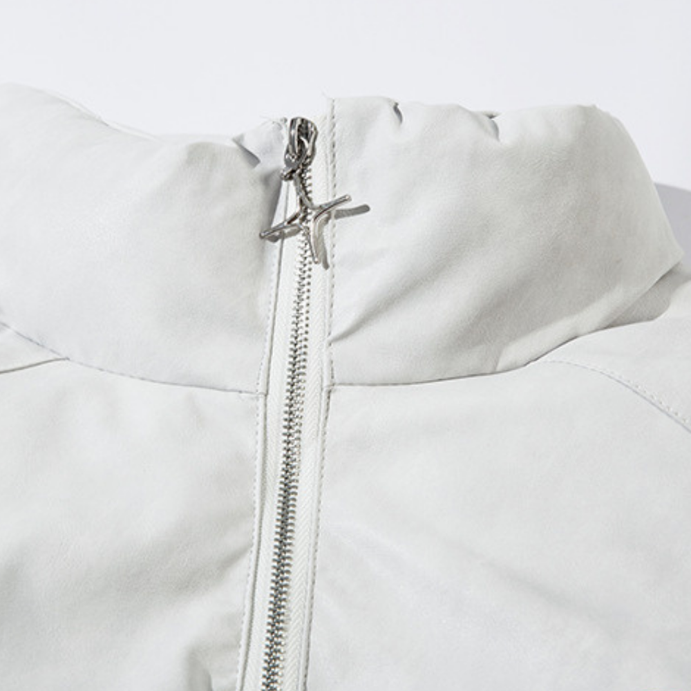 Oversize Embroidered Stand Collar Coat