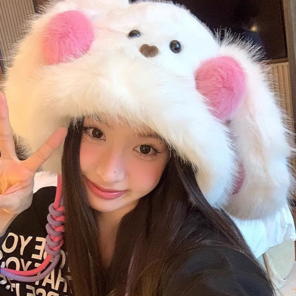 Thick Bunny Big Ears Plush Hat