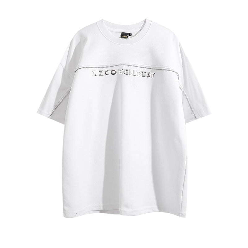 Street Philanthropist Design inspired metal zipper T-shirt