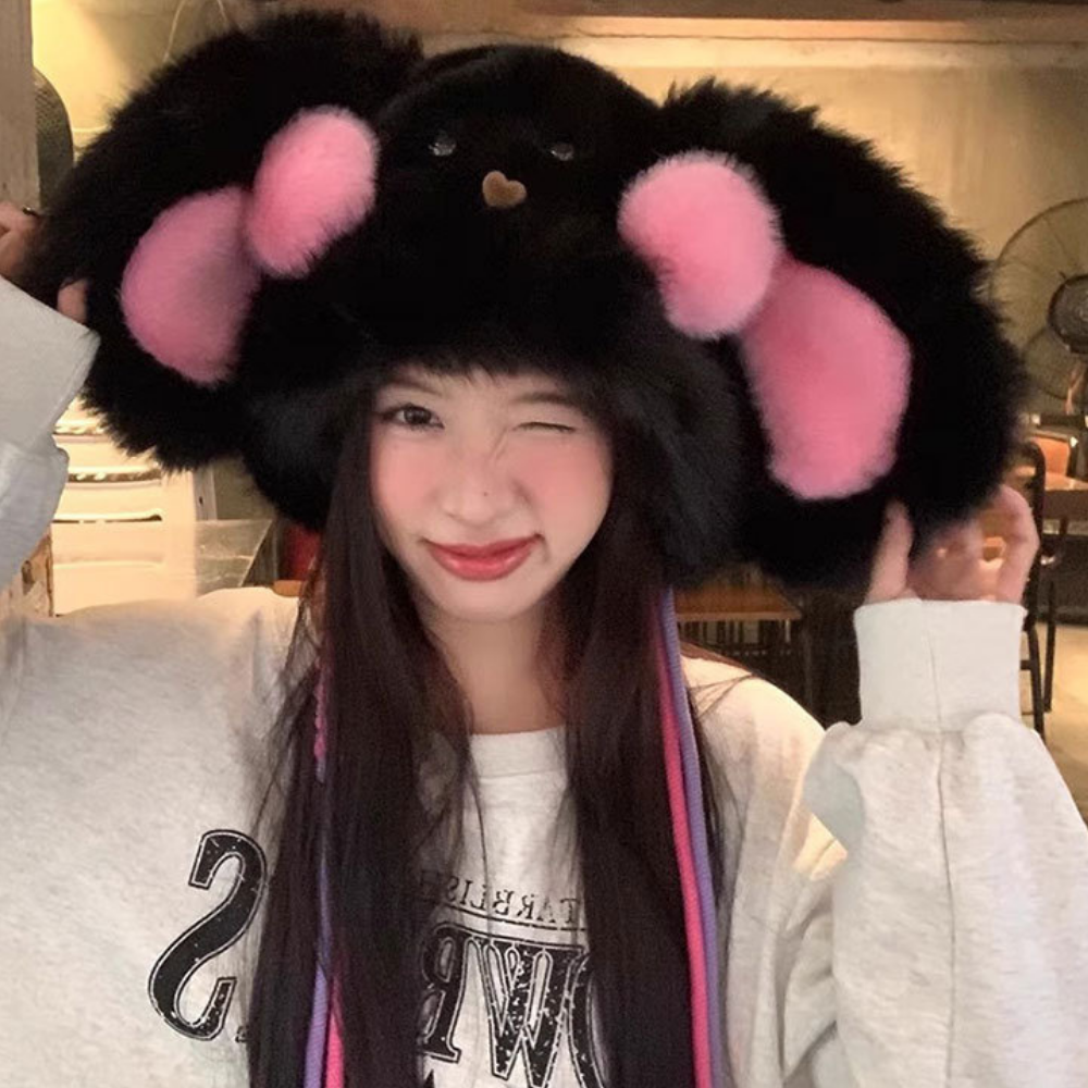 Thick Bunny Big Ears Plush Hat