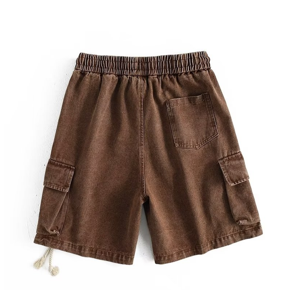 Urban Solid Drawstring Cargo Shorts