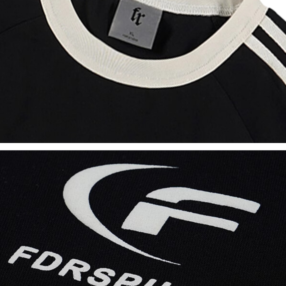 Retro Letter Print Raglan Sleeve T-shirt