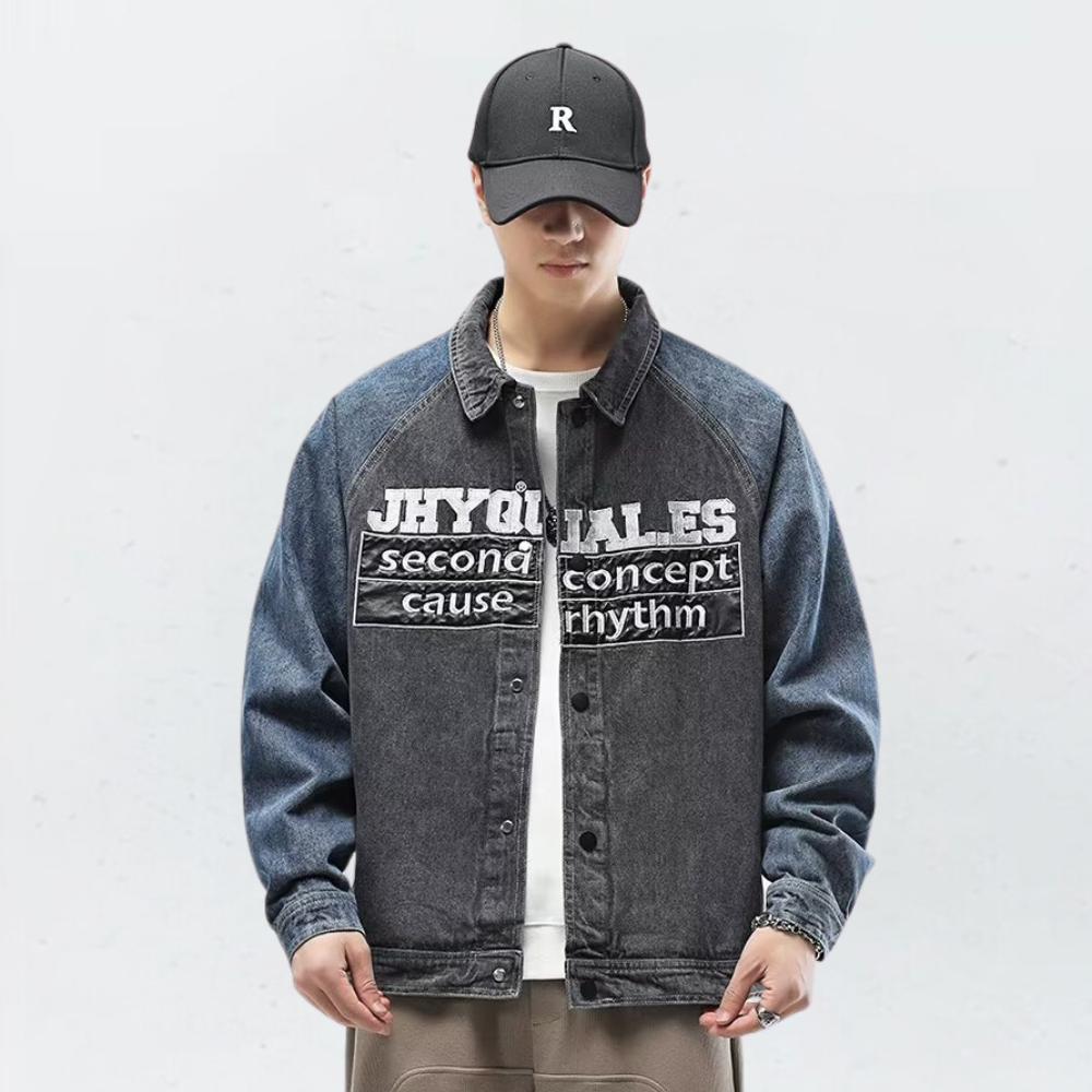 Japanese Patchwork Letter Raglan Jacket