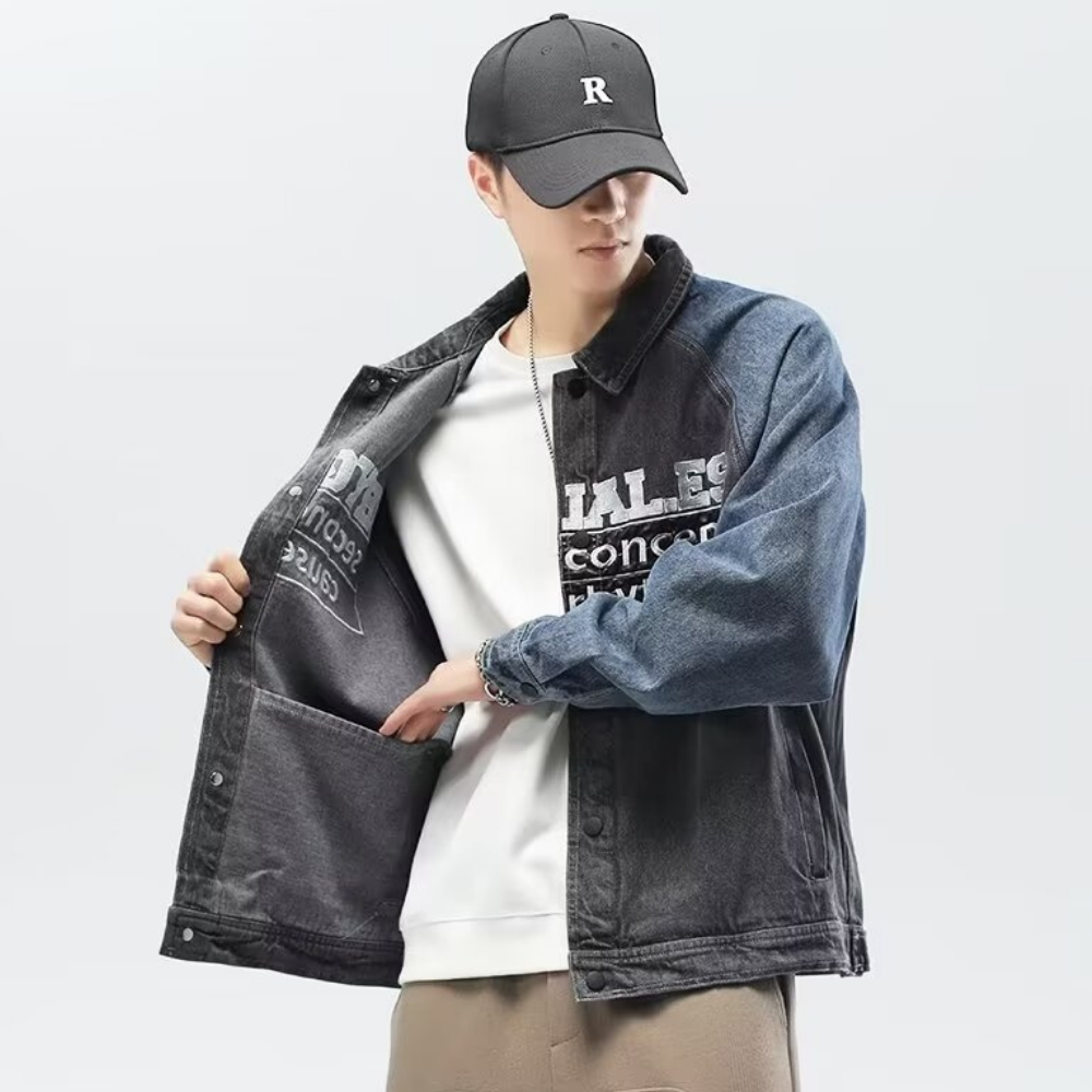 Japanese Patchwork Letter Raglan Jacket