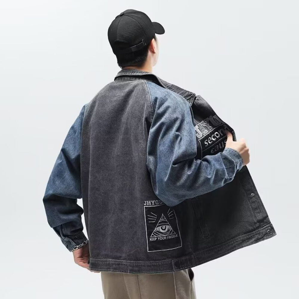 Japanese Patchwork Letter Raglan Jacket