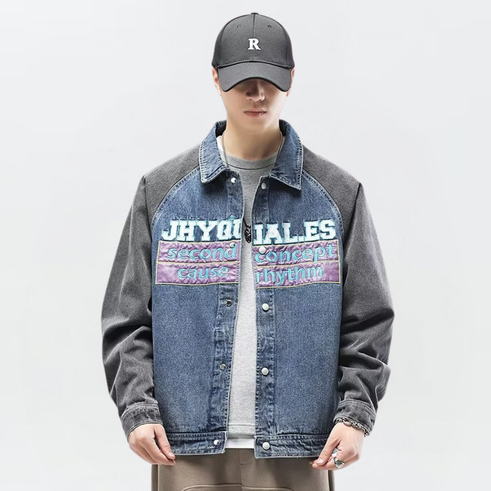 Japanese Patchwork Letter Raglan Jacket