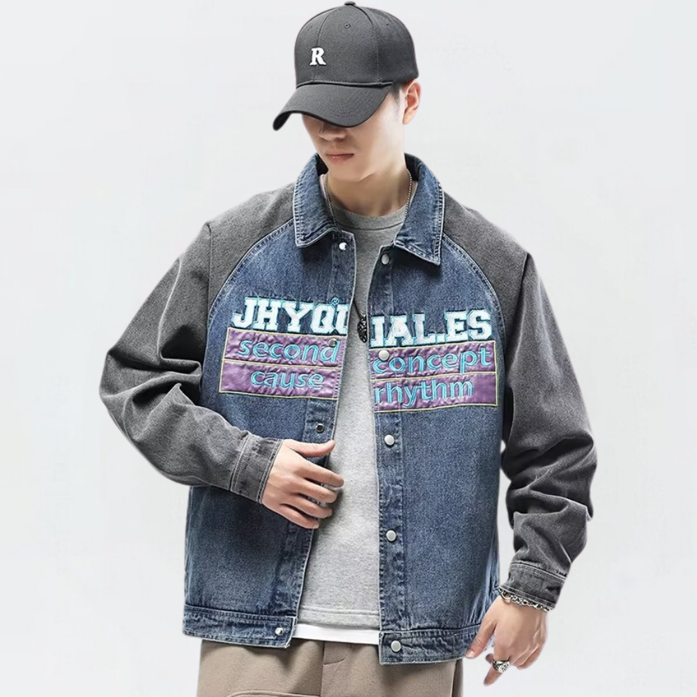 Japanese Patchwork Letter Raglan Jacket