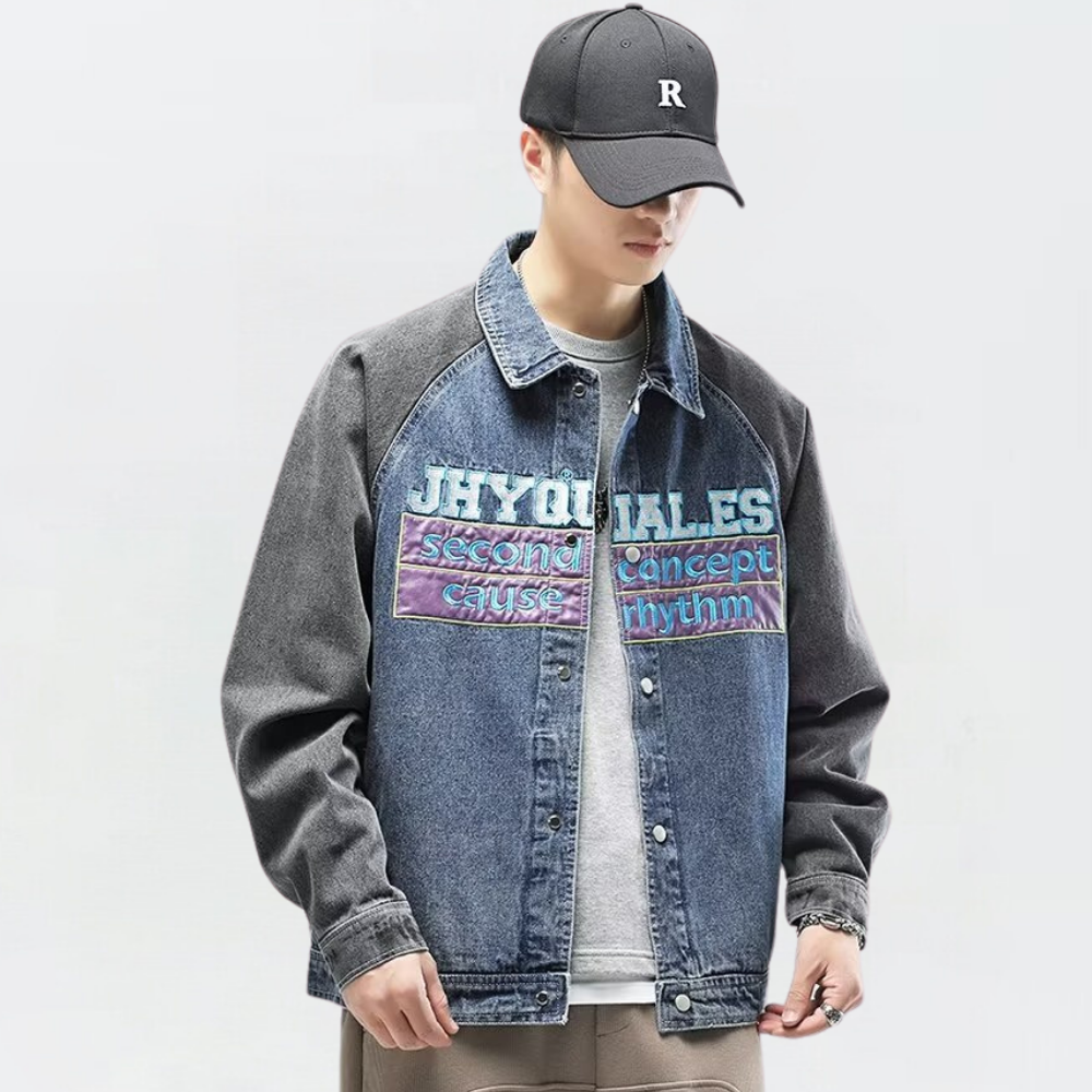 Japanese Patchwork Letter Raglan Jacket