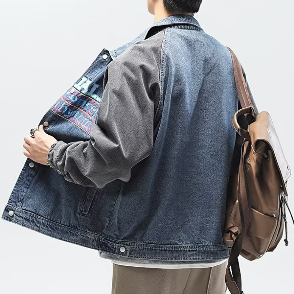 Japanese Patchwork Letter Raglan Jacket