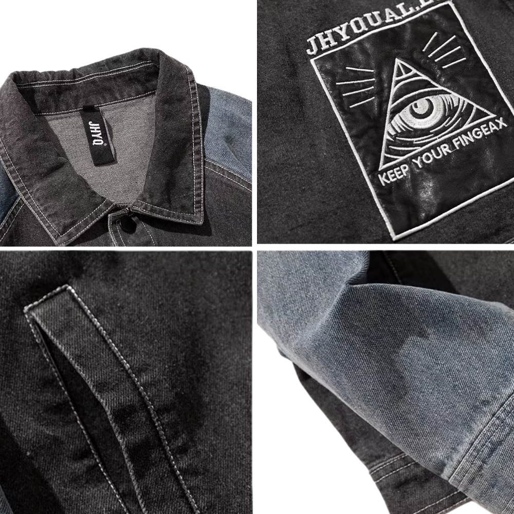 Japanese Patchwork Letter Raglan Jacket