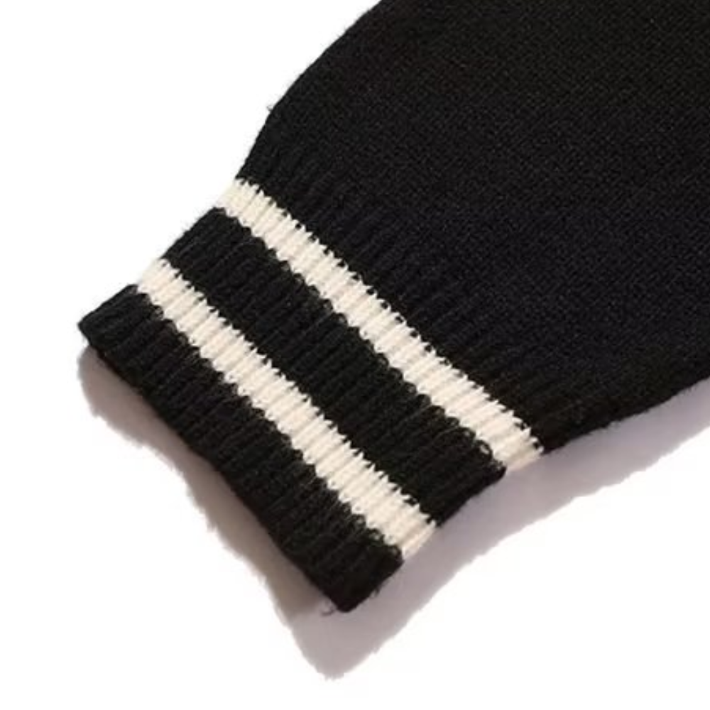 Jacquard Letter Polo Sweater