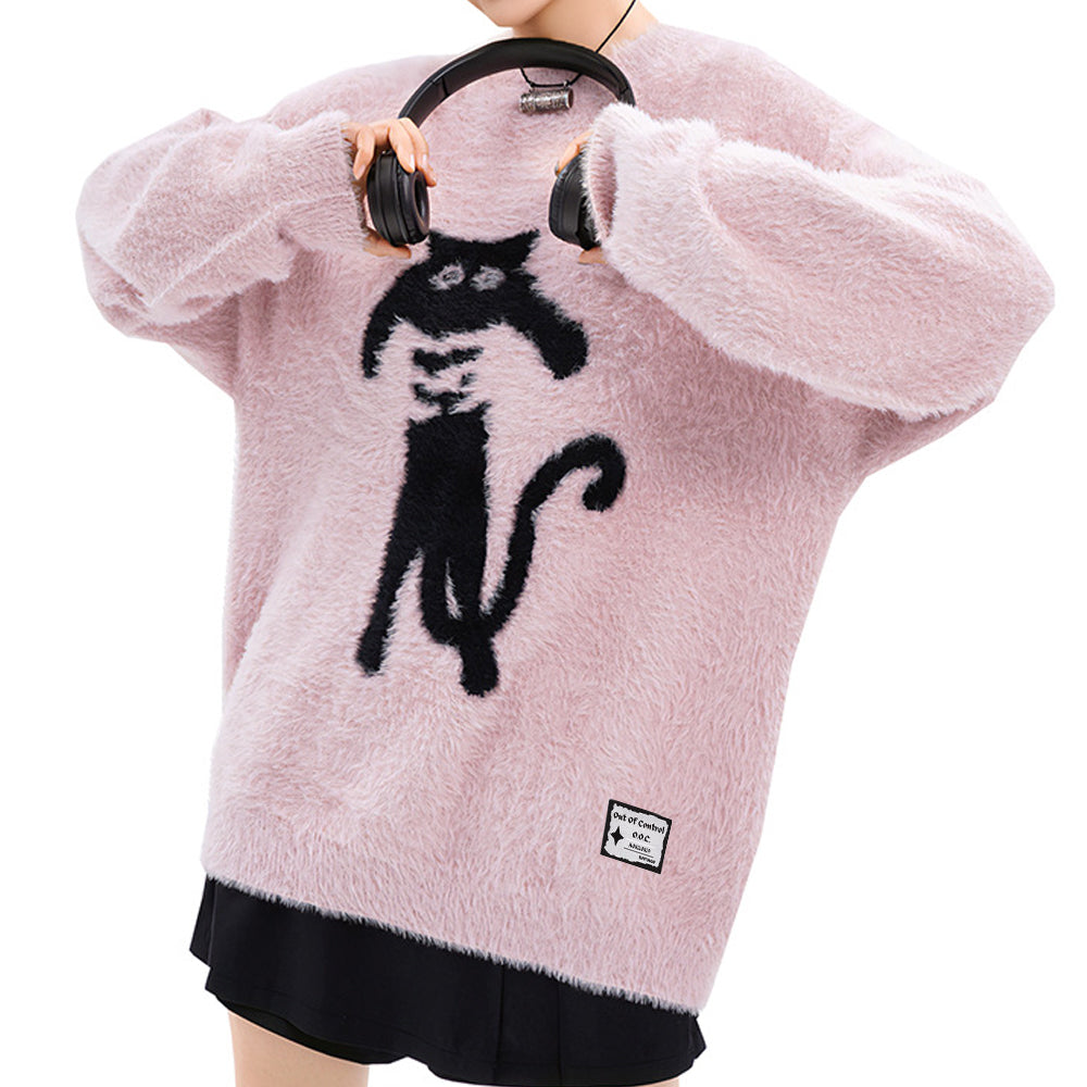 OOC' Street Abstract Caught Cat Sweater