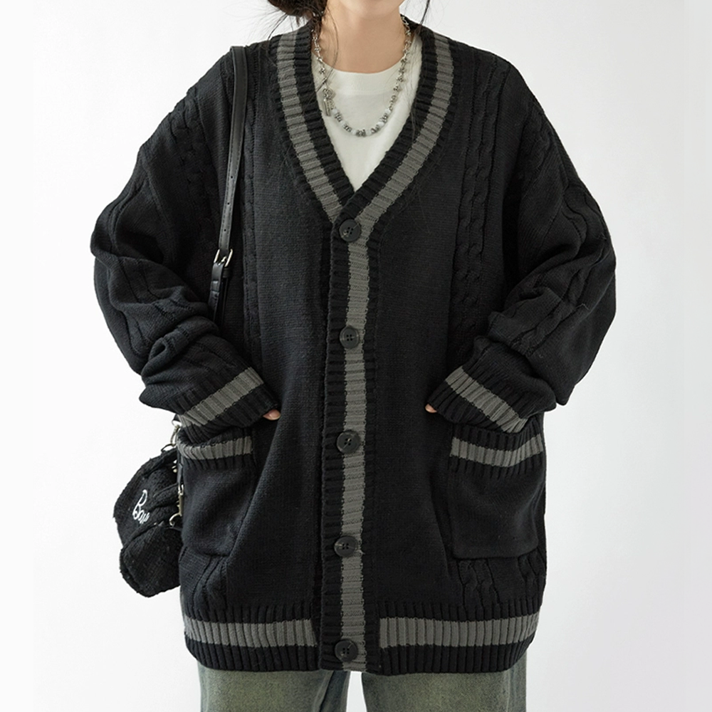 Simple Solid Color Cardigan Sweater