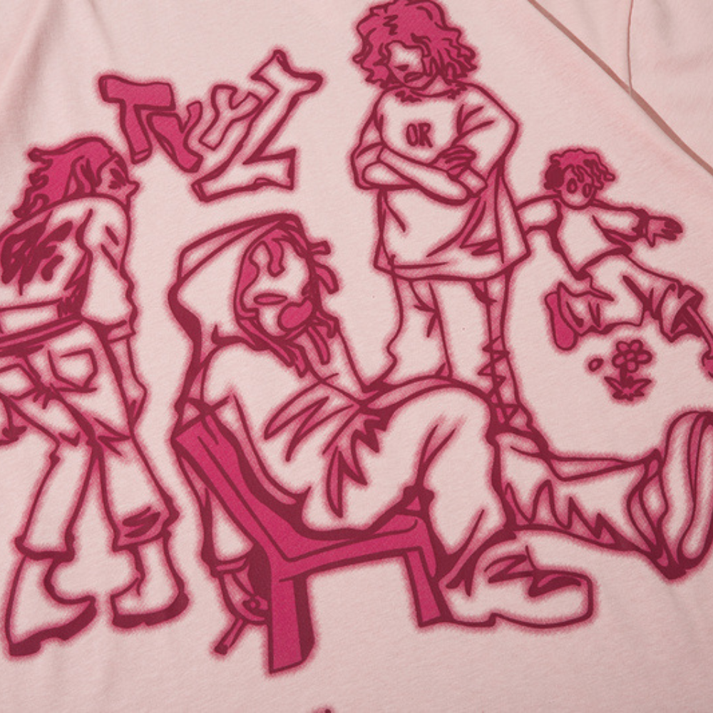 High Street Cartoon Graffiti T-Shirt