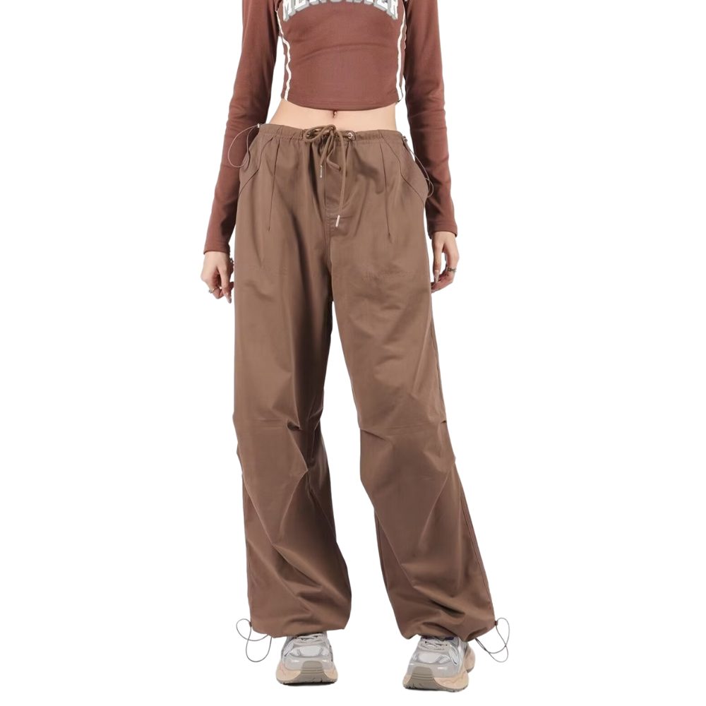 Vintage Solid Color Drawstring Sweatpants