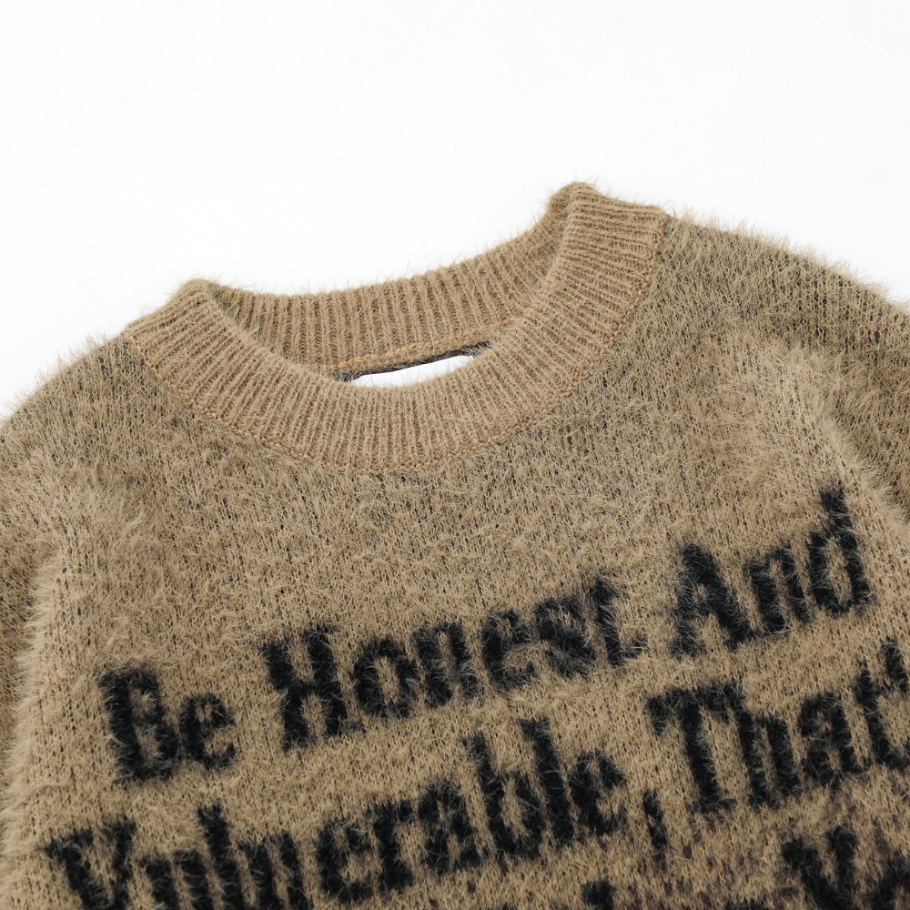 High Street Gradient Letter Jacquard Sweater