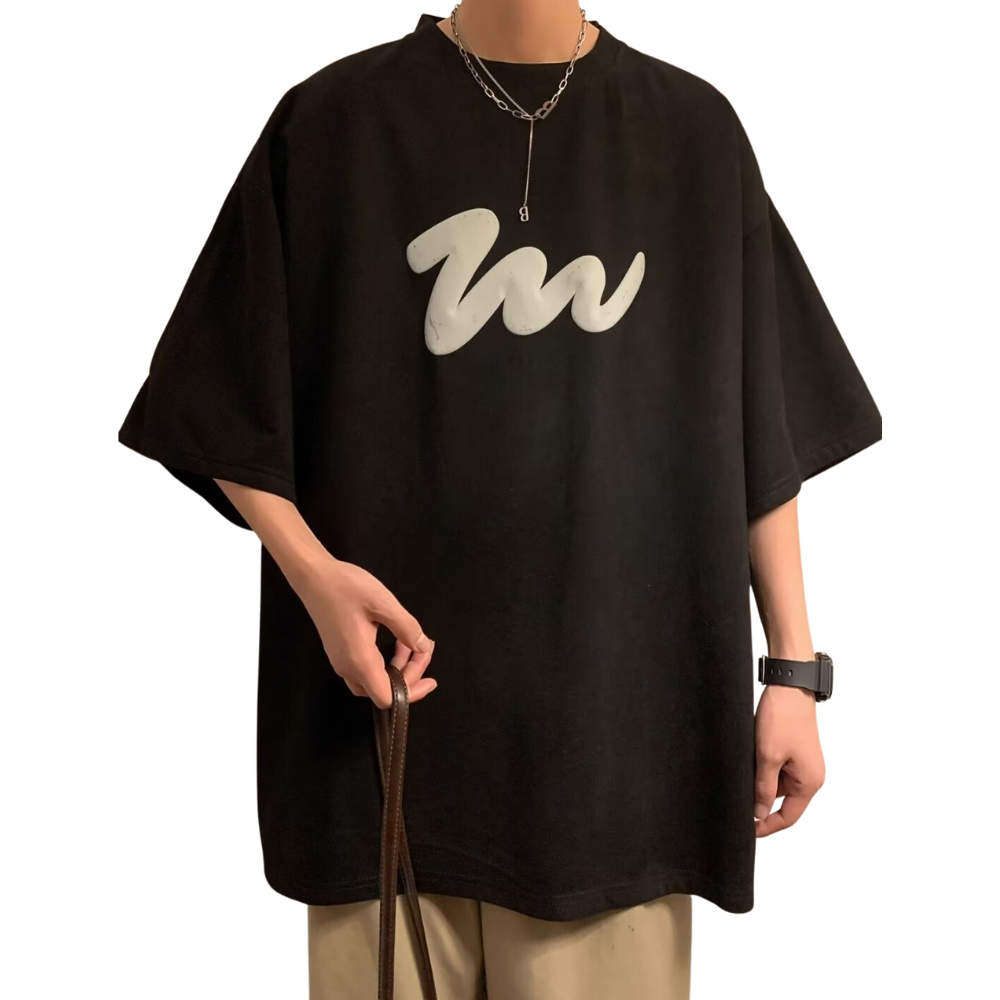 Simple W letter Print T-shirt