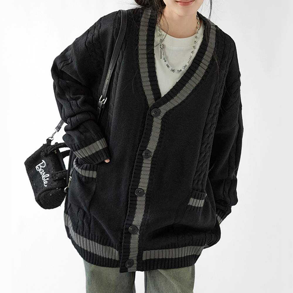 Simple Solid Color Cardigan Sweater