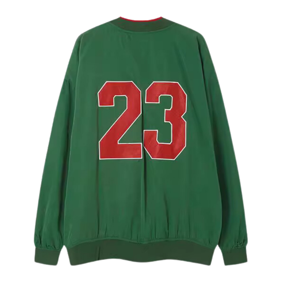 Jersey Letter Embroidery V-neck Sweatshirt