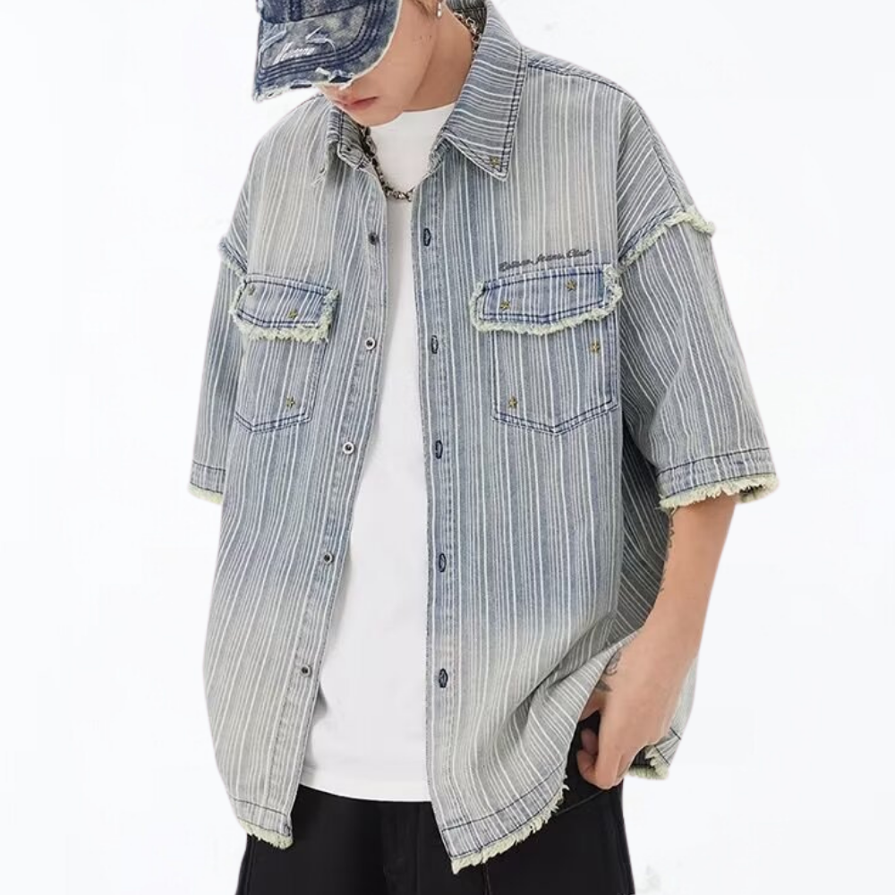 Japanese Denim Striped Shirt