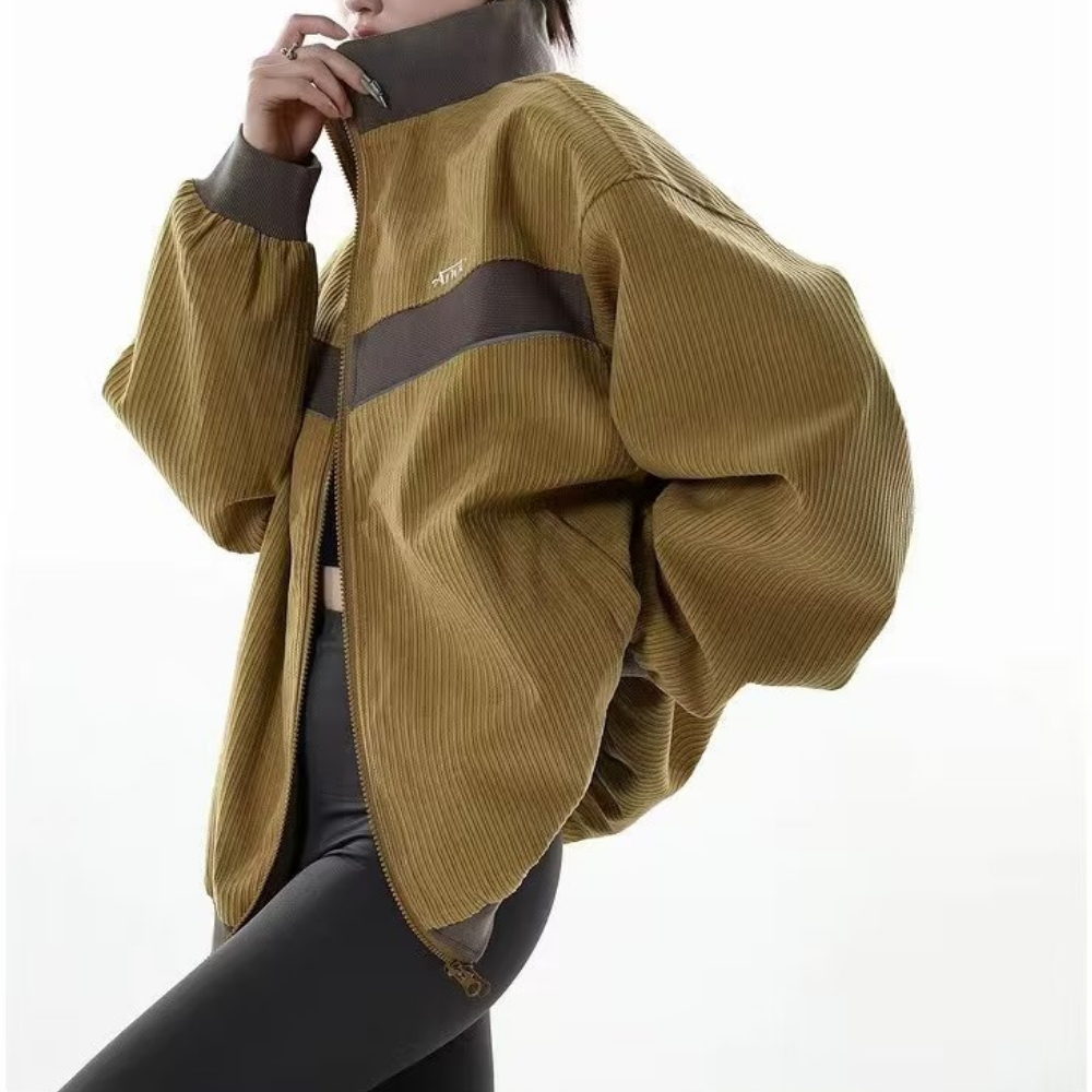 Women's Vintage Corduroy Stand Collar Jacket