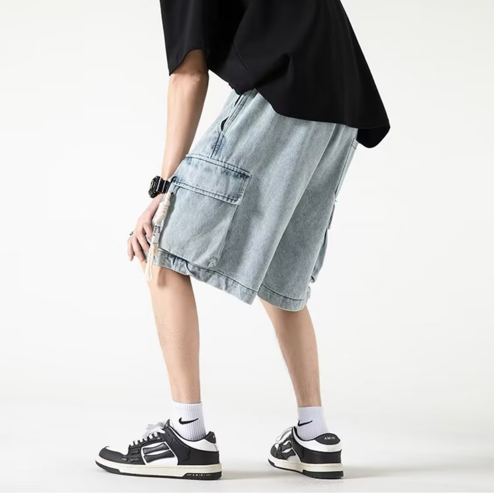 Urban Solid Drawstring Cargo Shorts