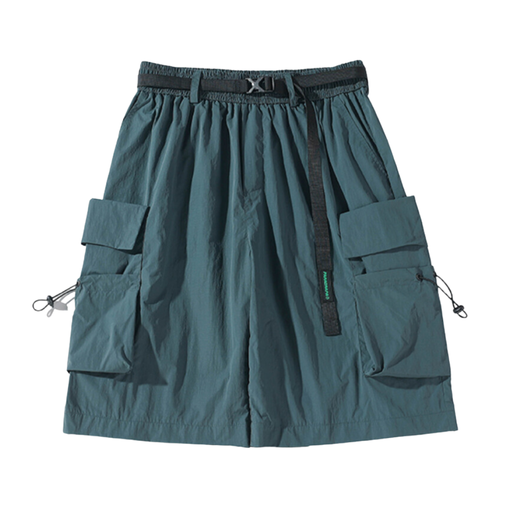 Casual Cargo Belt Large Pocket Shorts