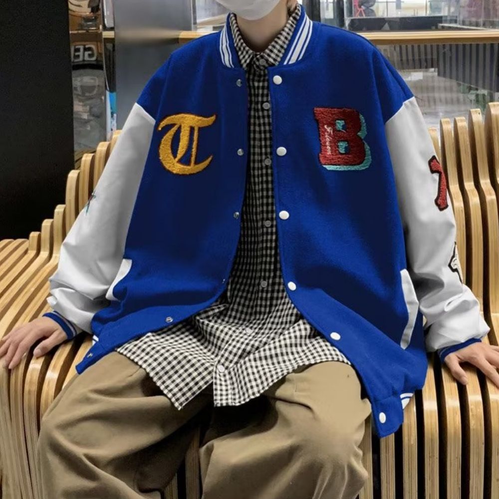 Classic Letter Stitching Varsity Jacket