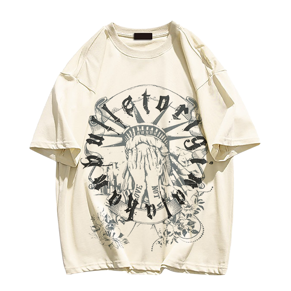 Statue Of Liberty Letters Circle T-Shirt