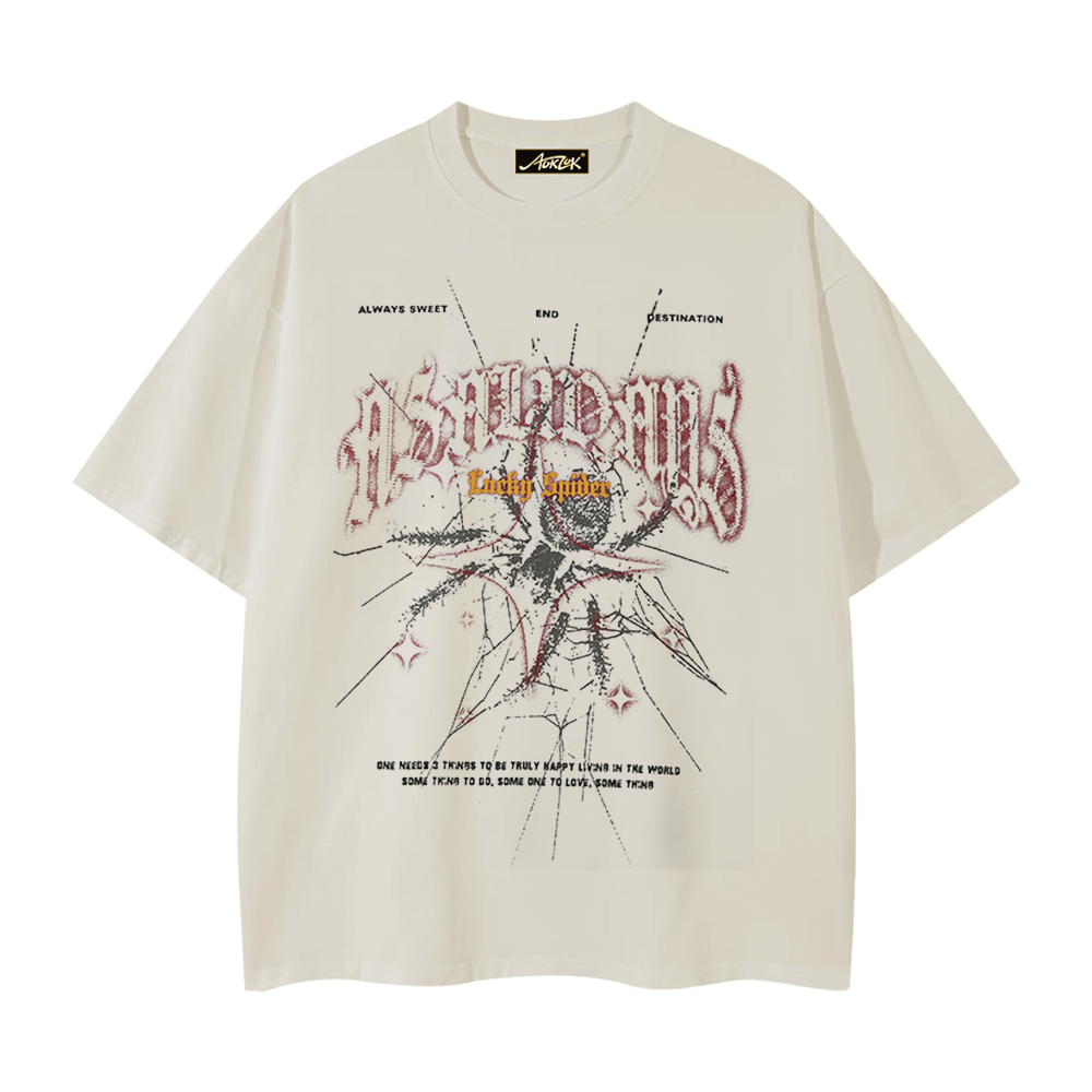 Dark Spider Print Cotton T-shirt