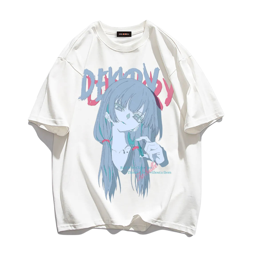Urban Japanese Cartoon Girl Print T-shirt