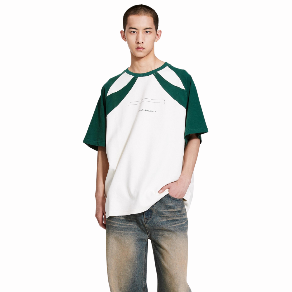 American Thin A Letter Printed Raglan T-shirt