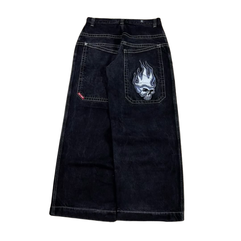 BAGGOUT American inmortal skull street loose casual jeans for men and women